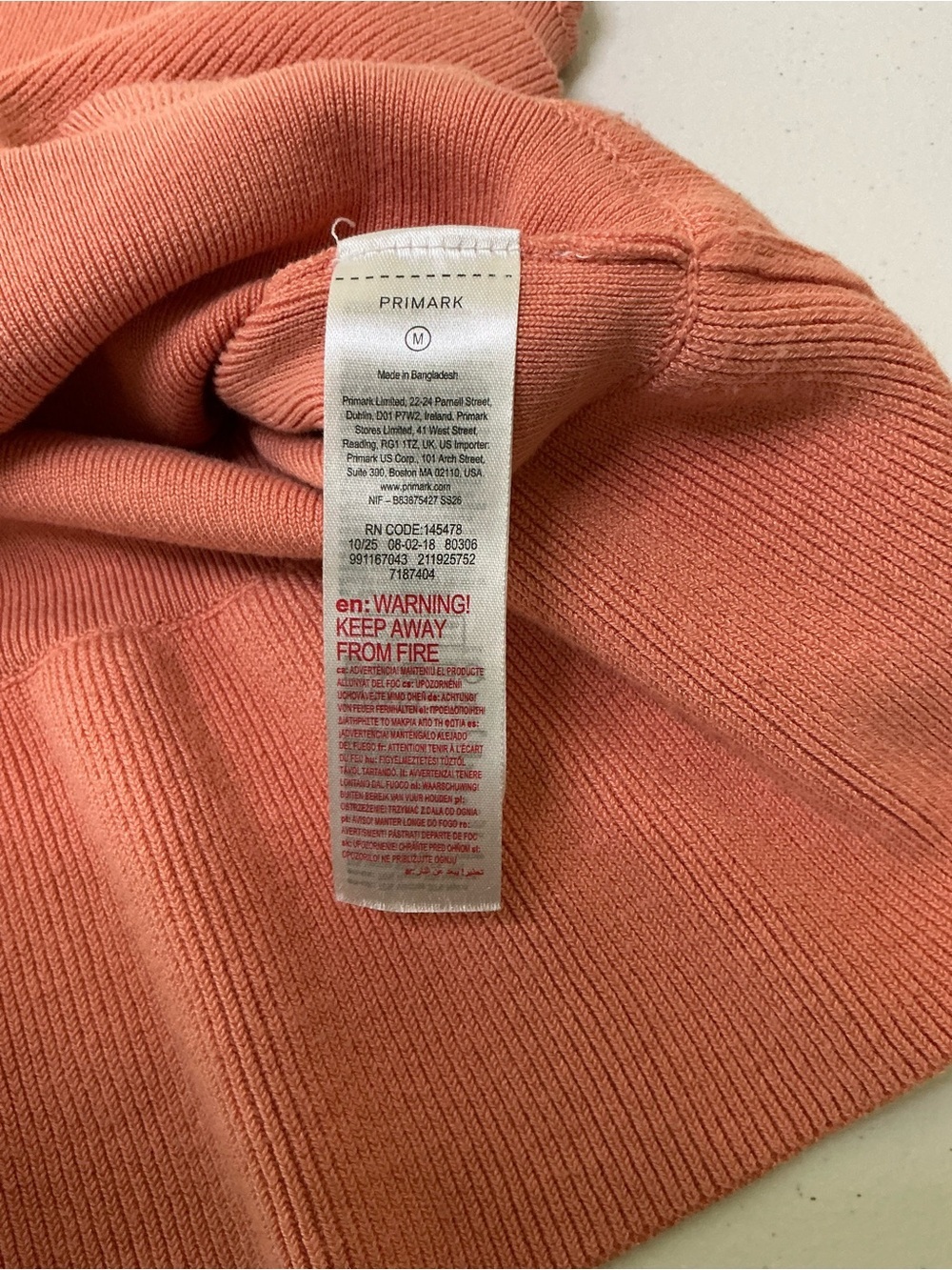 Primark Coral Pink Ruffle Peplum Hem Knit Tank Top Ribbed Square Neck - Picture 6 of 7